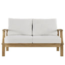  Modway Furniture Marina EEI-1144-NAT-WHI-SET Outdoor Patio Teak Loveseat - Natural White IMAGE 2
