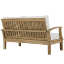  Modway Furniture Marina EEI-1144-NAT-WHI-SET Outdoor Patio Teak Loveseat - Natural White IMAGE 3