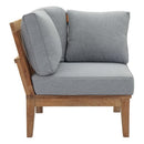  Modway Furniture Marina EEI-1146-NAT-GRY-SET Outdoor Patio Teak Corner Sofa - Natural Gray IMAGE 2