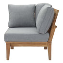  Modway Furniture Marina EEI-1146-NAT-GRY-SET Outdoor Patio Teak Corner Sofa - Natural Gray IMAGE 4