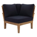  Modway Furniture Marina EEI-1146-NAT-NAV-SET Outdoor Patio Teak Corner Sofa - Natural Navy IMAGE 1