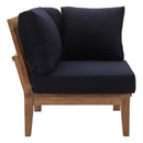  Modway Furniture Marina EEI-1146-NAT-NAV-SET Outdoor Patio Teak Corner Sofa - Natural Navy IMAGE 2
