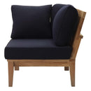  Modway Furniture Marina EEI-1146-NAT-NAV-SET Outdoor Patio Teak Corner Sofa - Natural Navy IMAGE 4