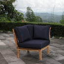  Modway Furniture Marina EEI-1146-NAT-NAV-SET Outdoor Patio Teak Corner Sofa - Natural Navy IMAGE 7