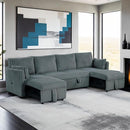  Furniture of America Denholme SL64002DG-SECT U-Sectional with Pull Out IMAGE 1