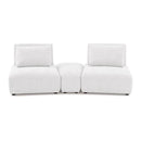  Furniture of America Stavanger FM63001WH-D Curved 2-Seater with Ottoman IMAGE 1