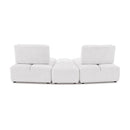  Furniture of America Stavanger FM63001WH-D Curved 2-Seater with Ottoman IMAGE 3