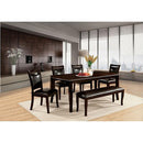  Furniture of America Woodside CM3024T-6PC 6 Pc Dining Table Set with Bench IMAGE 1