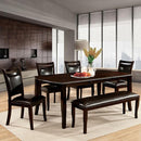  Furniture of America Woodside CM3024T-6PC 6 Pc Dining Table Set with Bench IMAGE 3