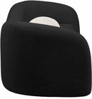 186Black-S Kali 86" Faux Shearling Teddy Fabric Upholstered Sofa