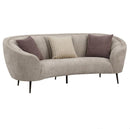 Ellorie Upholstered Channel Back Curved Sofa Beige 504837