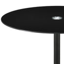 Ganso Round Metal Coffee Table With Tempered Glass Top Black 709688