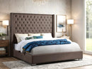 HH224-Brown Velvet Diamonds Queen Bed