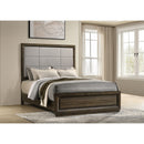  Size_Queen -- Atlas 215971Q 63-inch Queen Upholstered Panel Bed - Grey/Dark Oak IMAGE 2