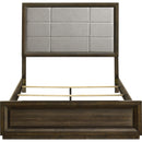  Size_Queen -- Atlas 215971Q 63-inch Queen Upholstered Panel Bed - Grey/Dark Oak IMAGE 4