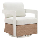  Zuo Gelo 704134 Swivel Chair - White/Brown IMAGE 1