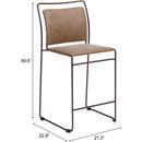  Zuo Verbena 111160 Set of 2 Counter Stool - Brown IMAGE 10
