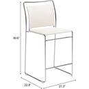  Zuo Verbena 111157 Set of 2 Counter Stool - Cream IMAGE 10