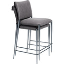  Zuo Freesia 111154 Set of 2 Counter Stool - Charcoal Gray IMAGE 1