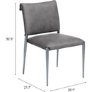  Zuo Freesia 111153 Set of 2 Dining Chair - Charcoal Gray IMAGE 9