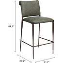  Zuo Freesia 111152 Set of 2 Barstool - Olive Green IMAGE 9