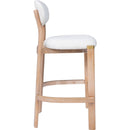  Zuo Rilou 111124 Set of 2 Barstool - White/Natural IMAGE 2