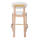  Zuo Rilou 111124 Set of 2 Barstool - White/Natural IMAGE 4
