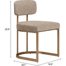  Zuo Velar 111121 Set of 2 Dining Chair - Beige/Bronze IMAGE 10