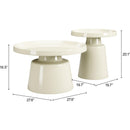  Zuo Beurre 111113 Coffee Table Set - Ivory IMAGE 10