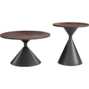  Zuo Rosk 111109 Coffee Table Set - Walnut/Black IMAGE 2
