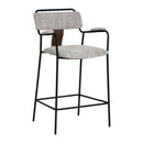  Zuo Couva 110936 Set of 2 Counter Stool - Gray Tweed IMAGE 1