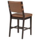  Coaster Furniture Tegan 107079 Set of 2 Faux Leather Upholstered Counter Height Chair - Cognac IMAGE 9