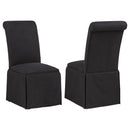  Coaster Furniture Shawna 193912BLK Set of 2 Upholstered Skirted Side Chair - Black IMAGE 1