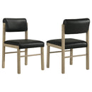  Coaster Furniture Kehoe 193922NAT Set of 2 Upholstered Dining Side Chair - Black/Natural Oak IMAGE 1