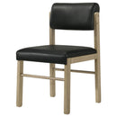  Coaster Furniture Kehoe 193922NAT Set of 2 Upholstered Dining Side Chair - Black/Natural Oak IMAGE 2