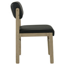  Coaster Furniture Kehoe 193922NAT Set of 2 Upholstered Dining Side Chair - Black/Natural Oak IMAGE 3