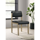  Coaster Furniture Kehoe 193922NAT Set of 2 Upholstered Dining Side Chair - Black/Natural Oak IMAGE 4