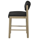  Coaster Furniture Kehoe 193929NAT Set of 2 Upholstered Counter Height Chair - Black/Natural Oak IMAGE 2