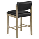  Coaster Furniture Kehoe 193929NAT Set of 2 Upholstered Counter Height Chair - Black/Natural Oak IMAGE 3