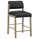  Coaster Furniture Kehoe 193929NAT Set of 2 Upholstered Counter Height Chair - Black/Natural Oak IMAGE 4