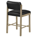  Coaster Furniture Kehoe 193929NAT Set of 2 Upholstered Counter Height Chair - Black/Natural Oak IMAGE 7