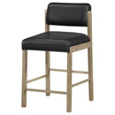  Coaster Furniture Kehoe 193929NAT Set of 2 Upholstered Counter Height Chair - Black/Natural Oak IMAGE 8