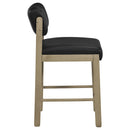  Coaster Furniture Kehoe 193929NAT Set of 2 Upholstered Counter Height Chair - Black/Natural Oak IMAGE 9