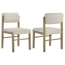  Coaster Furniture Kehoe 193932NAT Set of 2 Upholstered Dining Side Chair - Cream/Natural Oak IMAGE 1