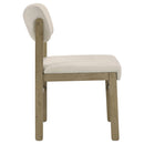  Coaster Furniture Kehoe 193932NAT Set of 2 Upholstered Dining Side Chair - Cream/Natural Oak IMAGE 2