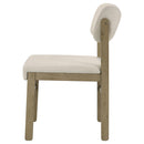  Coaster Furniture Kehoe 193932NAT Set of 2 Upholstered Dining Side Chair - Cream/Natural Oak IMAGE 5