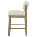  Coaster Furniture Kehoe 193939NAT Set of 2 Upholstered Counter Height Chair - Cream/Natural Oak IMAGE 2