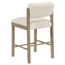  Coaster Furniture Kehoe 193939NAT Set of 2 Upholstered Counter Height Chair - Cream/Natural Oak IMAGE 3