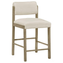  Coaster Furniture Kehoe 193939NAT Set of 2 Upholstered Counter Height Chair - Cream/Natural Oak IMAGE 4