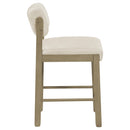  Coaster Furniture Kehoe 193939NAT Set of 2 Upholstered Counter Height Chair - Cream/Natural Oak IMAGE 7